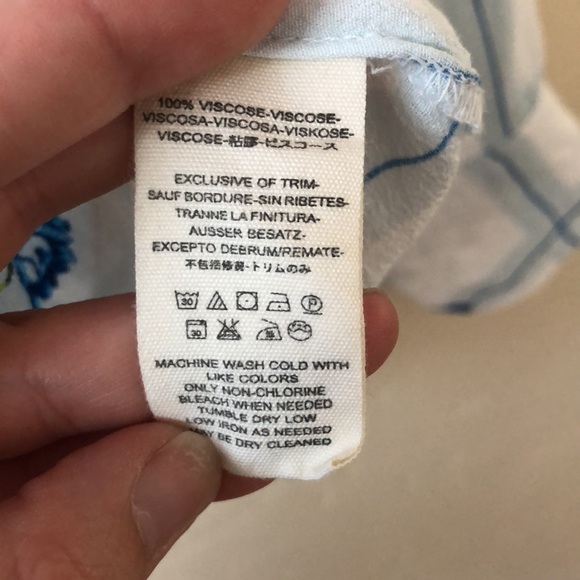 FREE PEOPLE  blouse Window To My Heart Button Down in White and Bleu Size XS - Picture 9 of 12